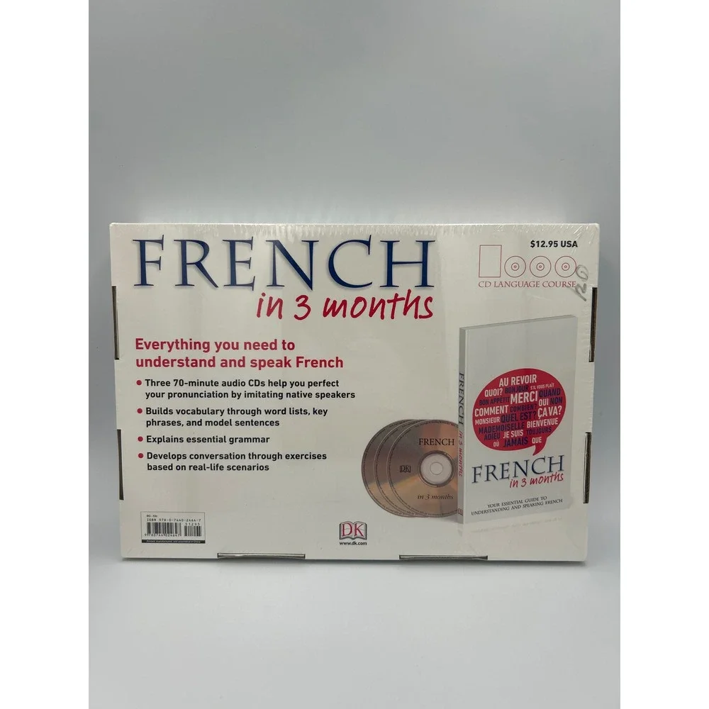 DK Publishing French in 3 Months CD Language Course Hugo Essential Guide New